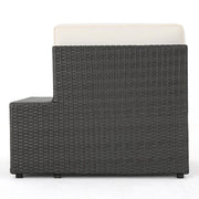 8-Piece Wicker Outdoor Patio Sectional Seating Set with White Cushions